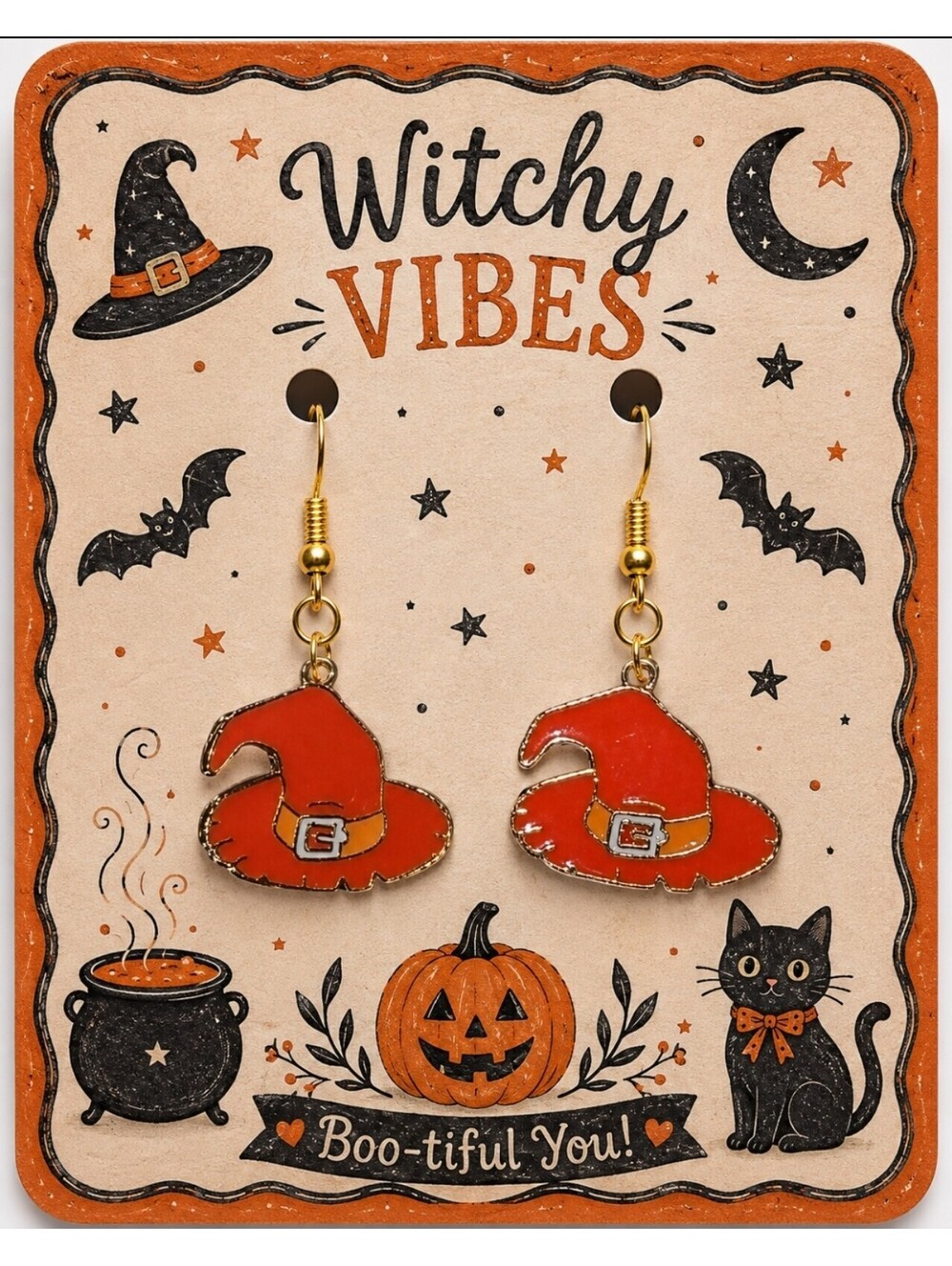 Salem Witch Hat Halloween Hocus Pocus Hypoallergenic Earrings